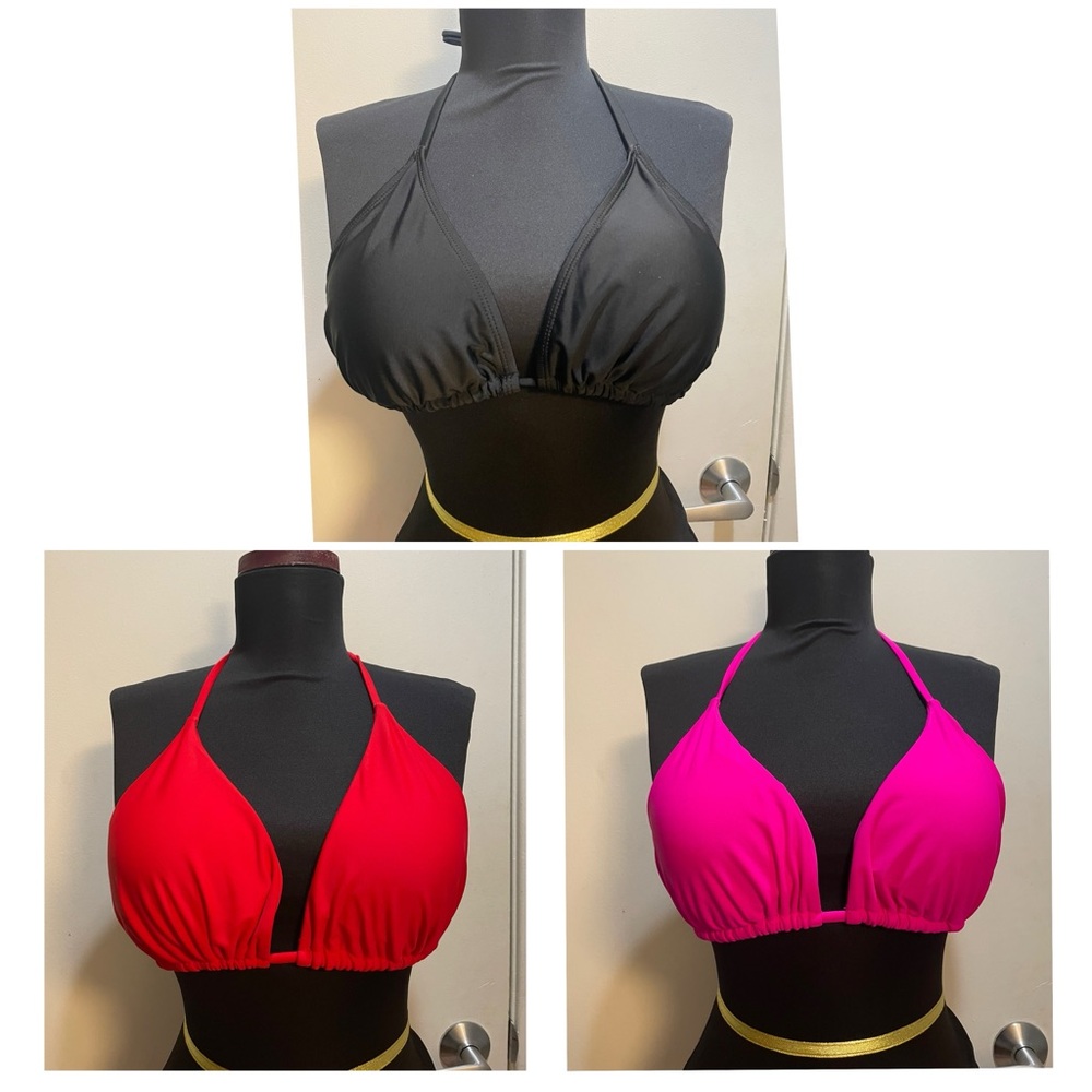 3/$25 Fashion Nova Black, Red, and Pink Bikini Tops